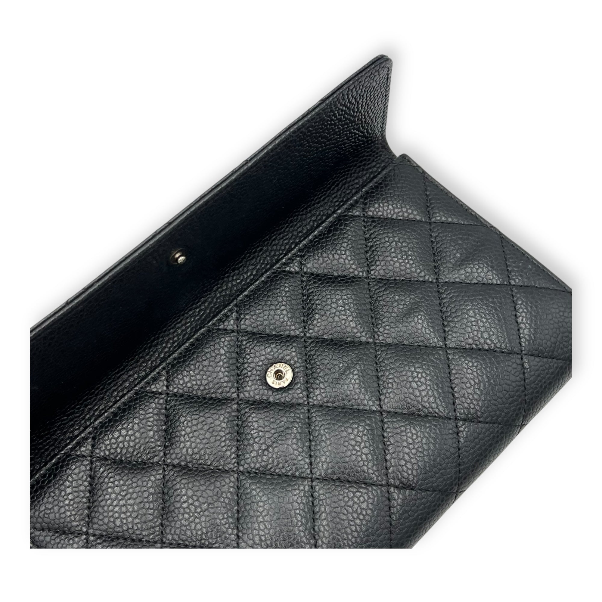Chanel CC Wallet Black in Caviar Leather, Silver hardware_7