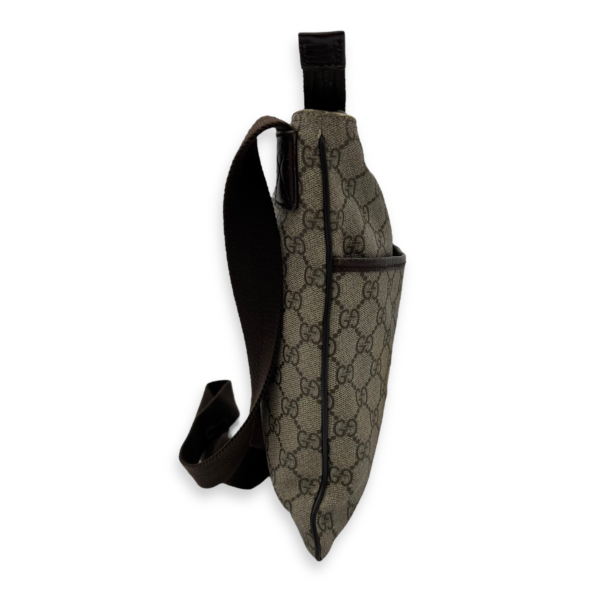 Gucci GG Supreme Shoulder Bag Brown in Coated Canvas, Silver hardware_4