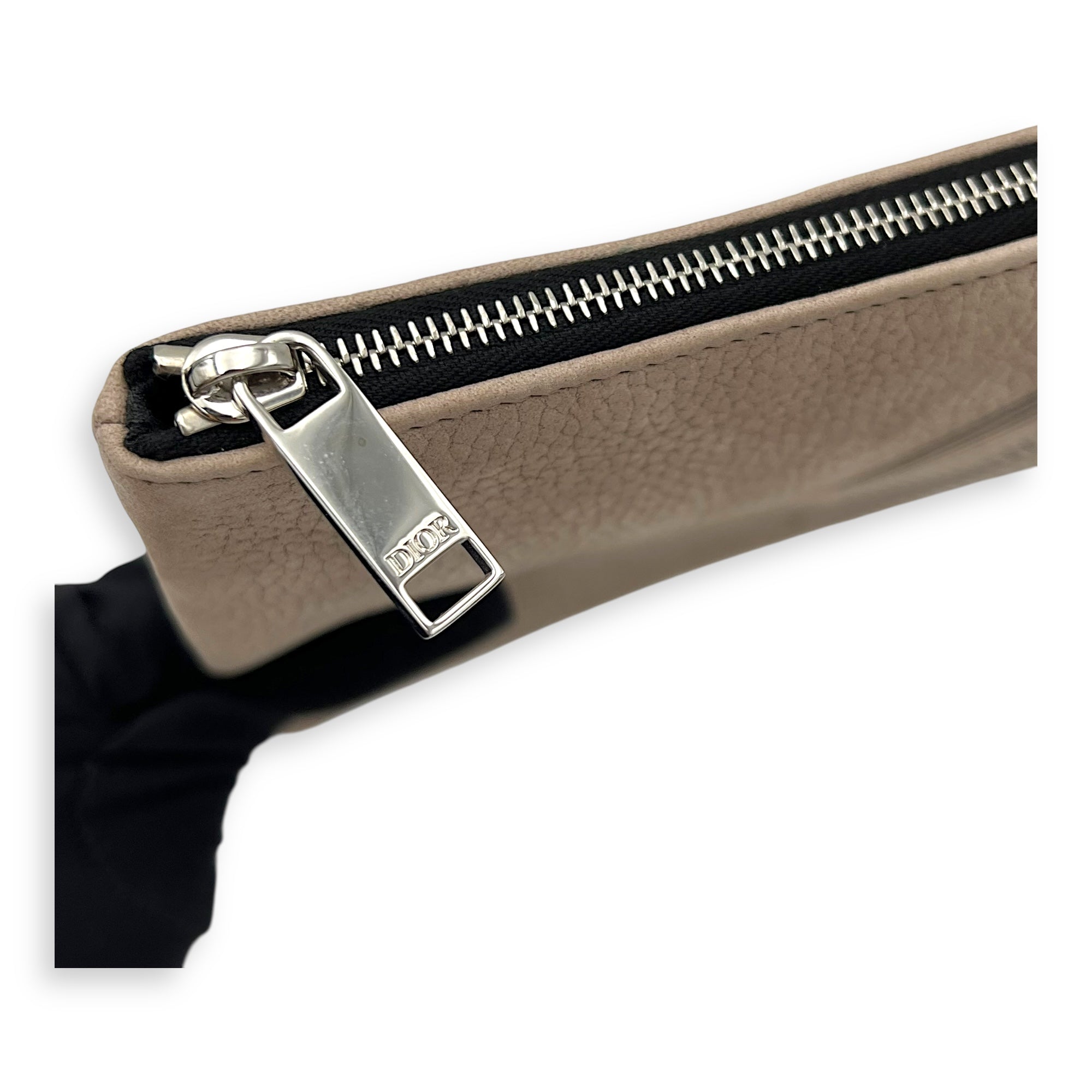 Christian Dior Clutch  Clutch Small Brown in Calfskin, Silver hardware_7