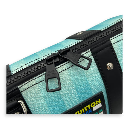 Louis Vuitton City keepall Crossbody Bag Medium Blue in Canvas, Black hardware_7