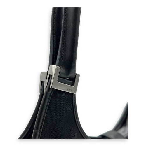 Gucci Jackie 1961 Shoulder Bag Black in Canvas, Silver hardware_7