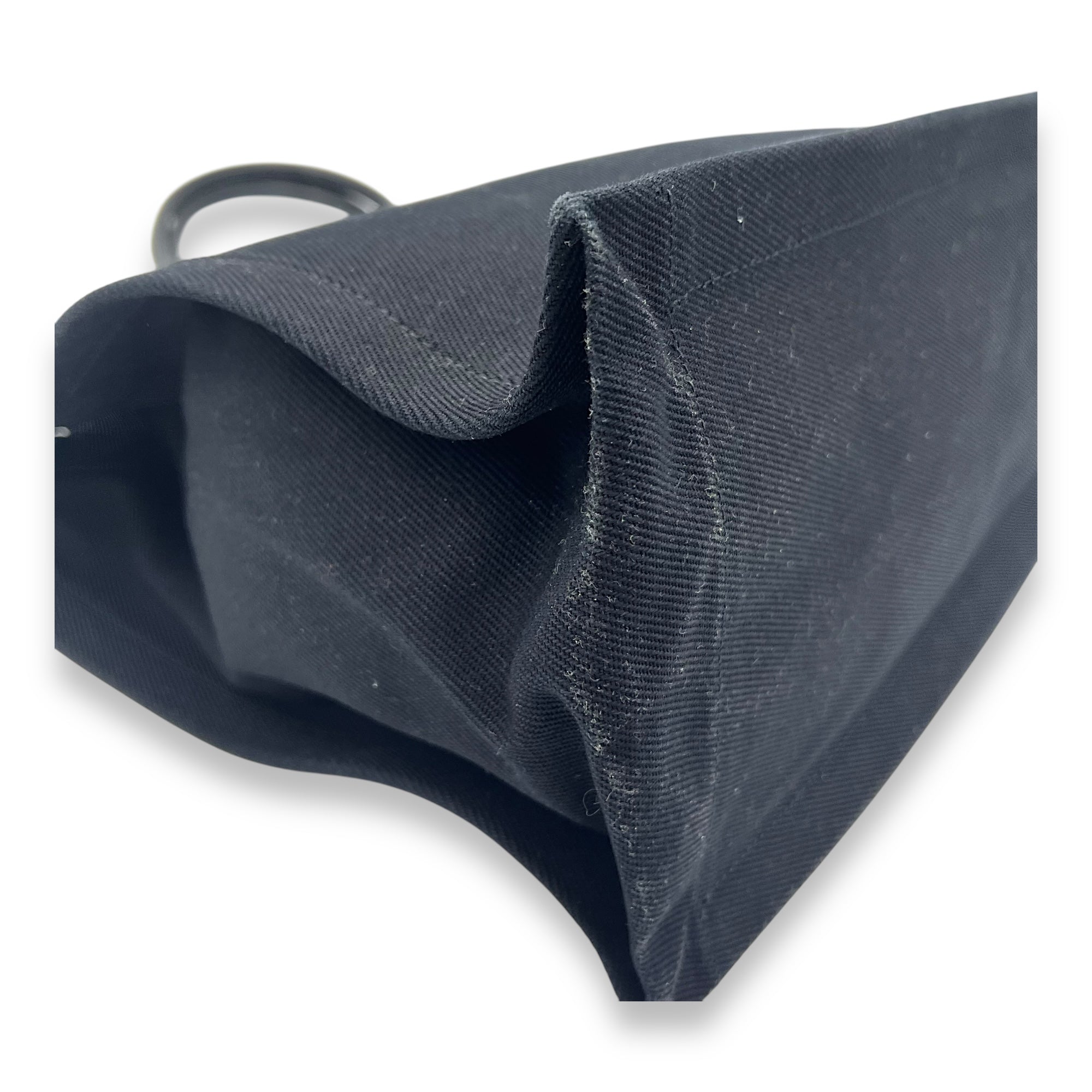 Saint Laurent Rive Gauche Tote Bag Black in Canvas, Silver hardware_7