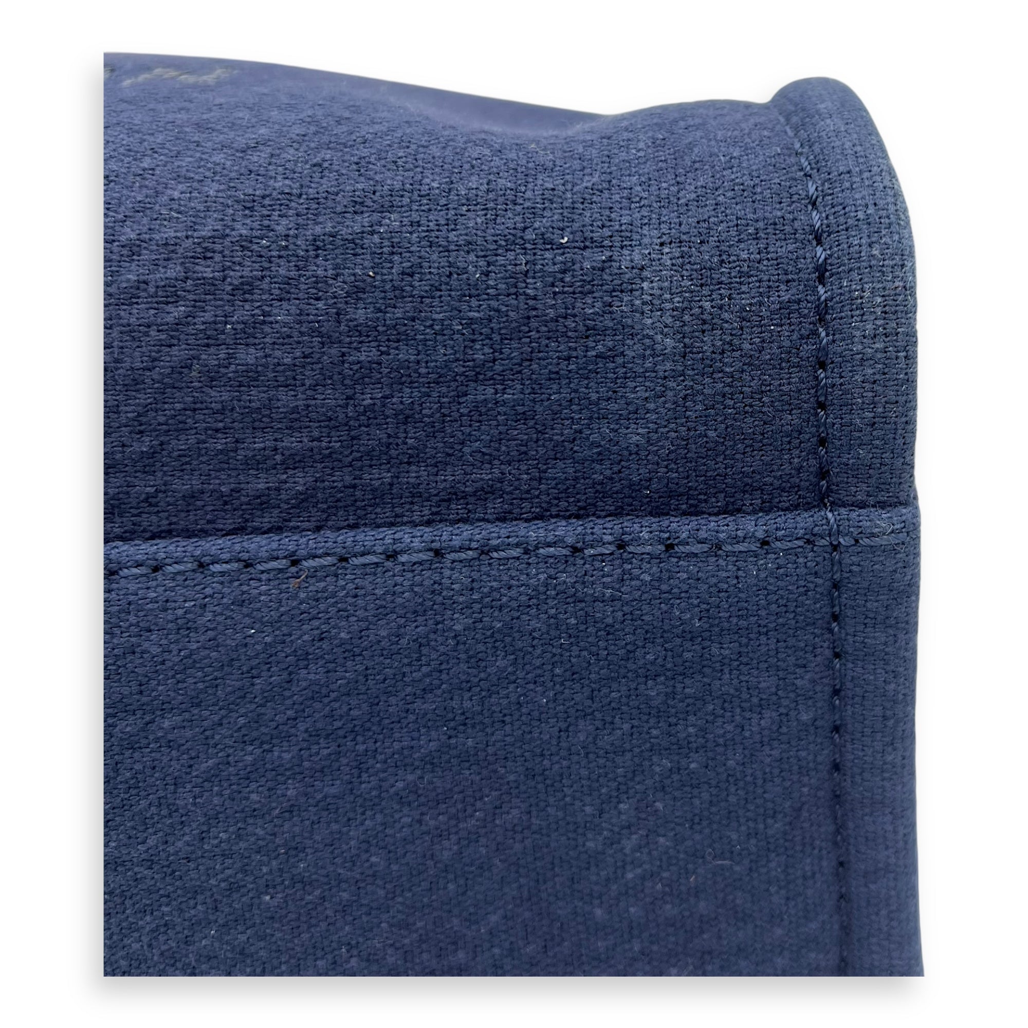 Chanel Deauville Small Blue Tote Bag in Canvas, Silver hardware_7