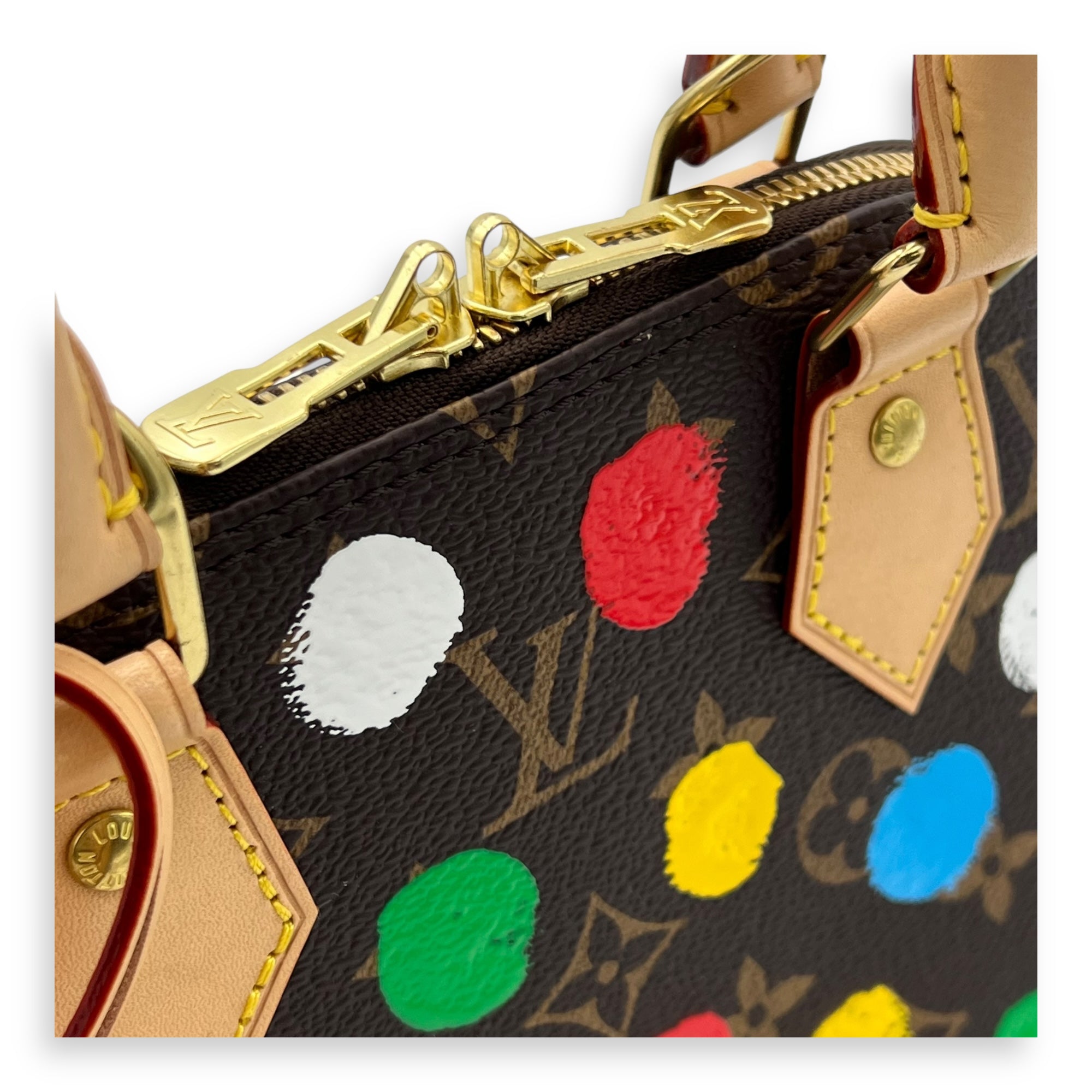 Louis Vuitton Alma BB Brown Top Handle Bag in Monogram Coated Canvas, Gold hardware_7