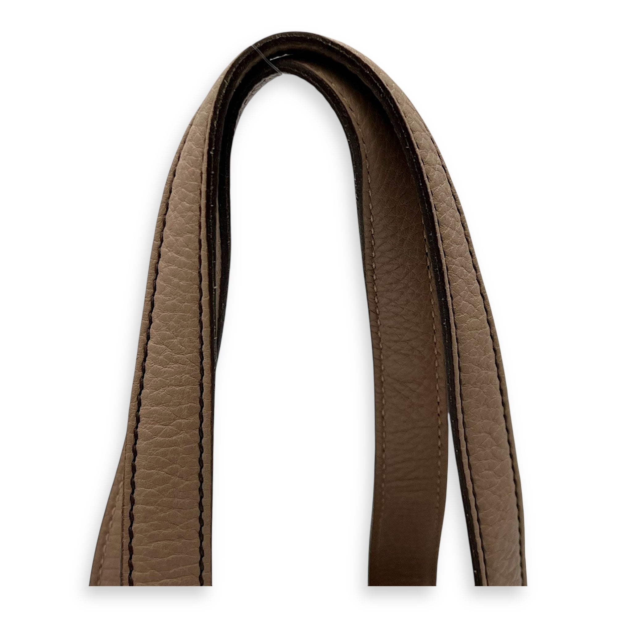 Salvatore Ferragamo Gancini Shoulder Bag Beige in Suede Leather, Gold hardware_7