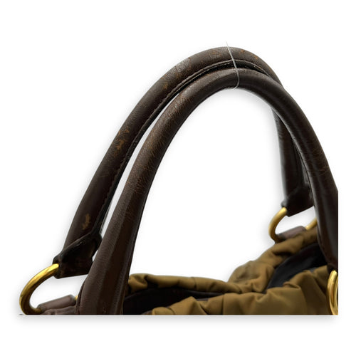 Prada Vintage Top Handle Bag Green in Nylon, Gold hardware_7