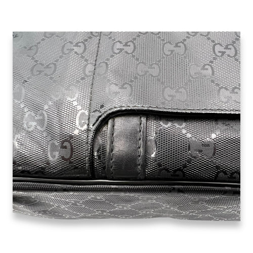 Gucci GG Top Handle Bag Black in Coated Canvas, Silver hardware_7