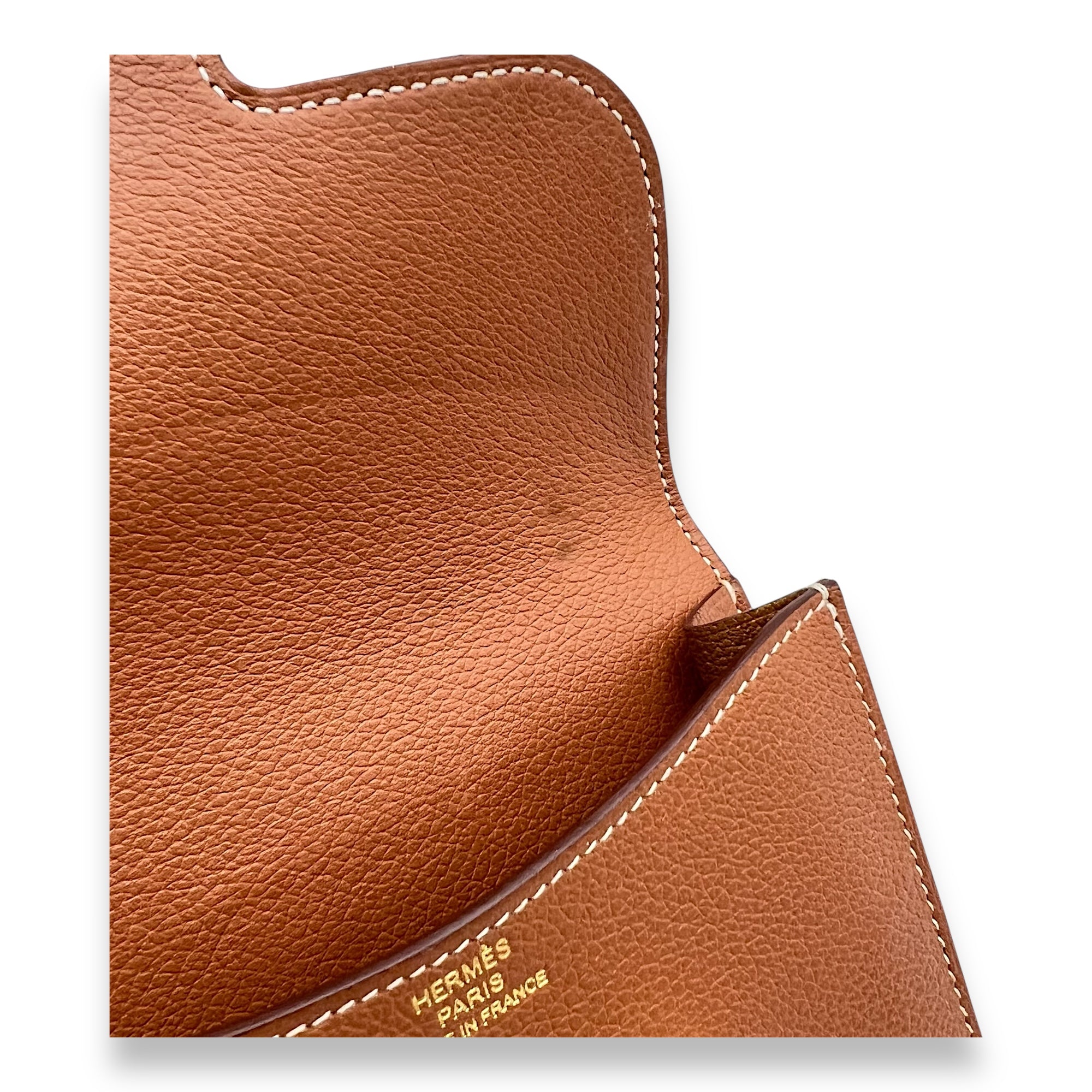 Hermès Constance Slim Gold Wallet in Evercolor, Gold hardware_7