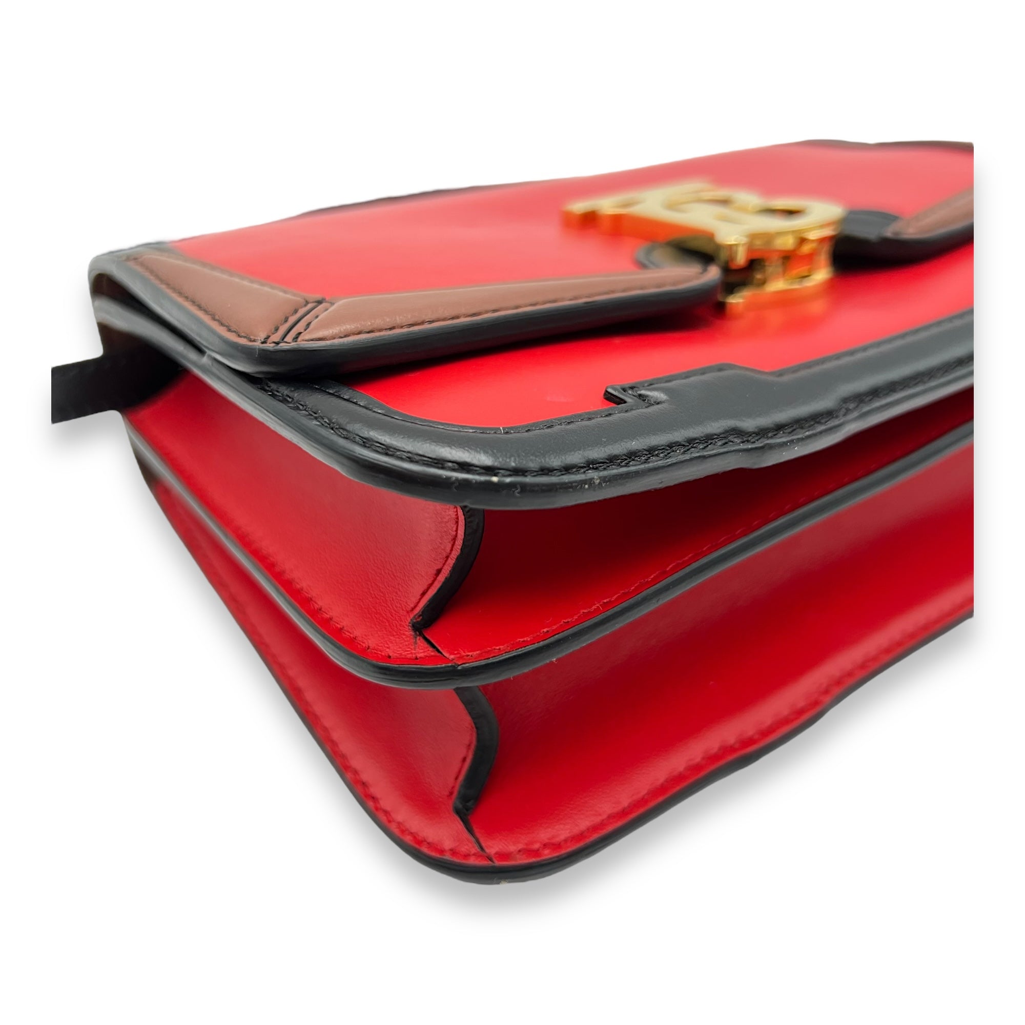 Burberry  TB Red Crossbody Bag in Calfskin, Gold hardware_7