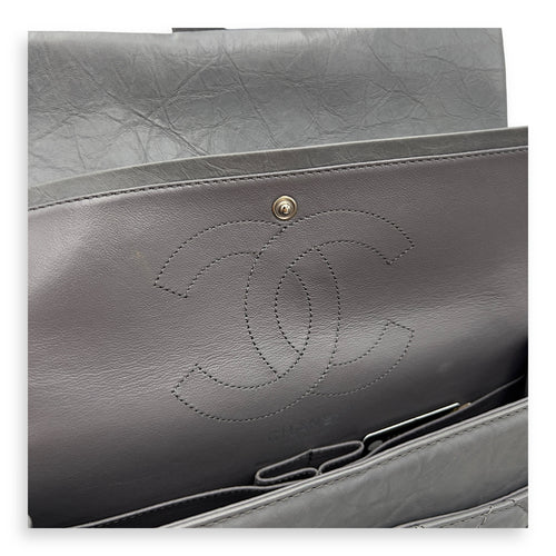 Chanel 2.55 Shoulder Bag Grey in Calfskin, Ruthenium hardware_9