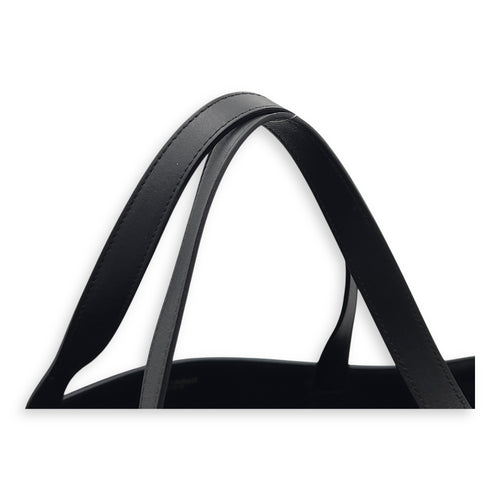 Saint Laurent Shopper Black Tote Bag in Calfskin, Gold hardware_7