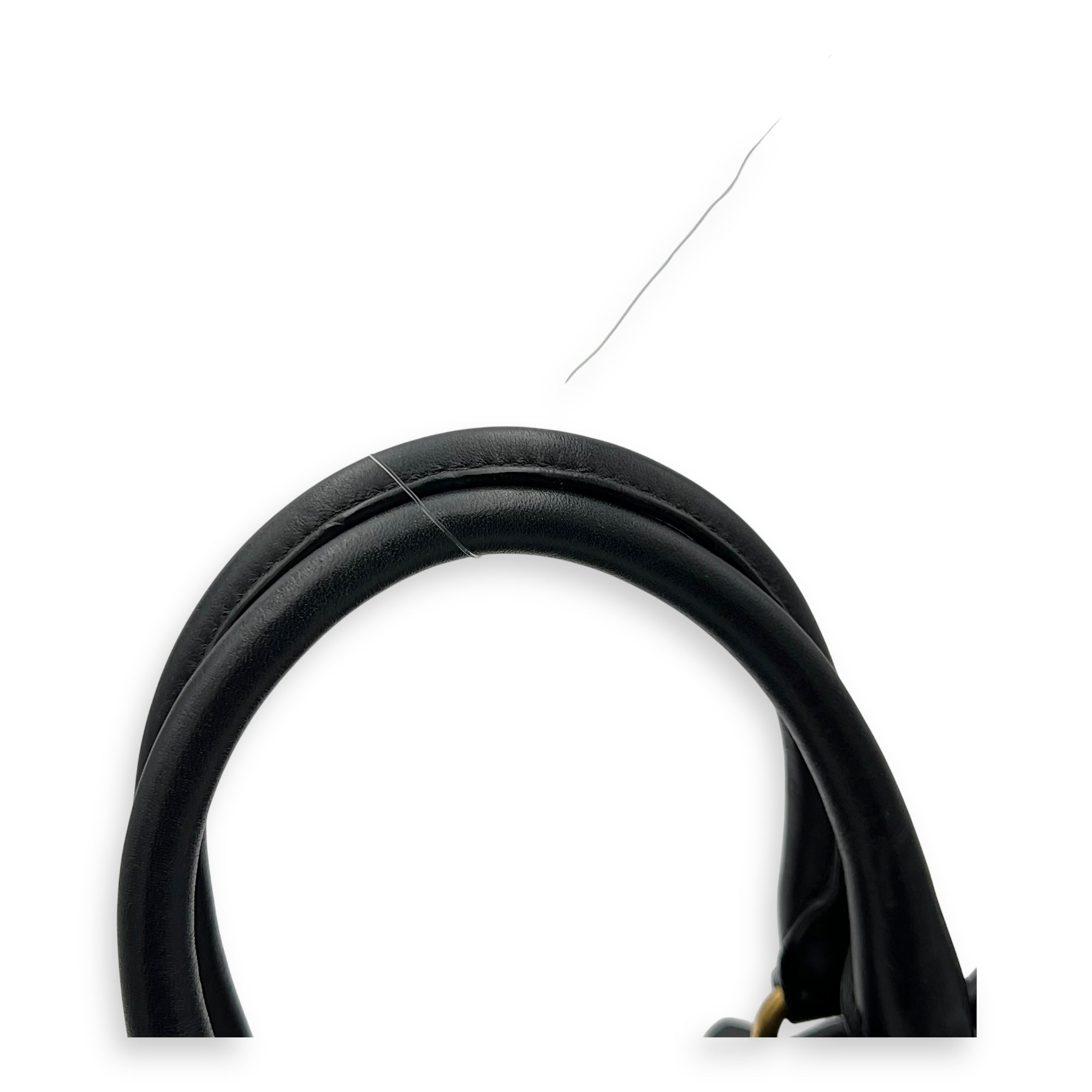 Prada Logo Black Top Handle Bag in Nylon, Gold hardware_7