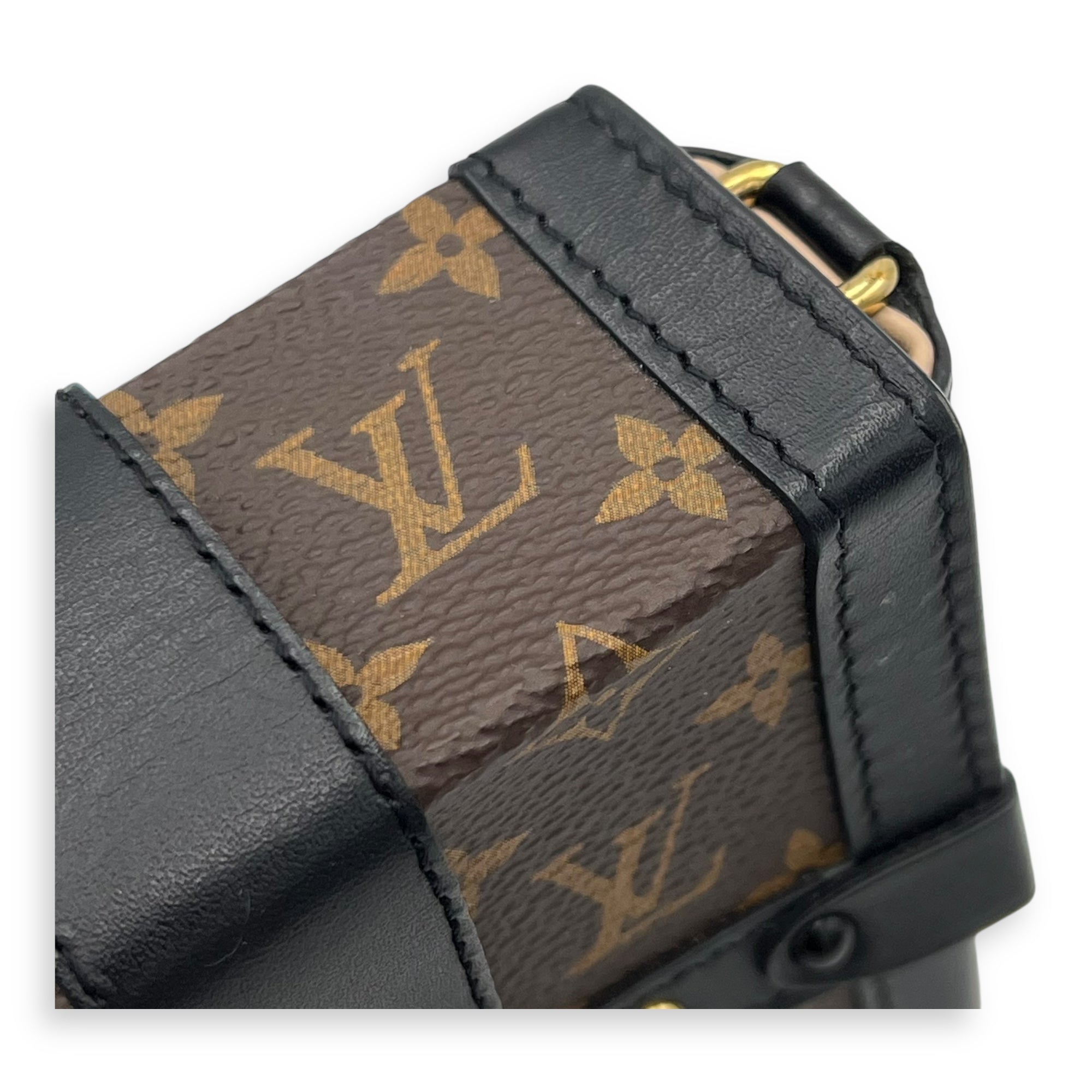 Louis Vuitton Vertical Trunk Brown Crossbody Bag in Monogram Coated Canvas, Gold hardware_7