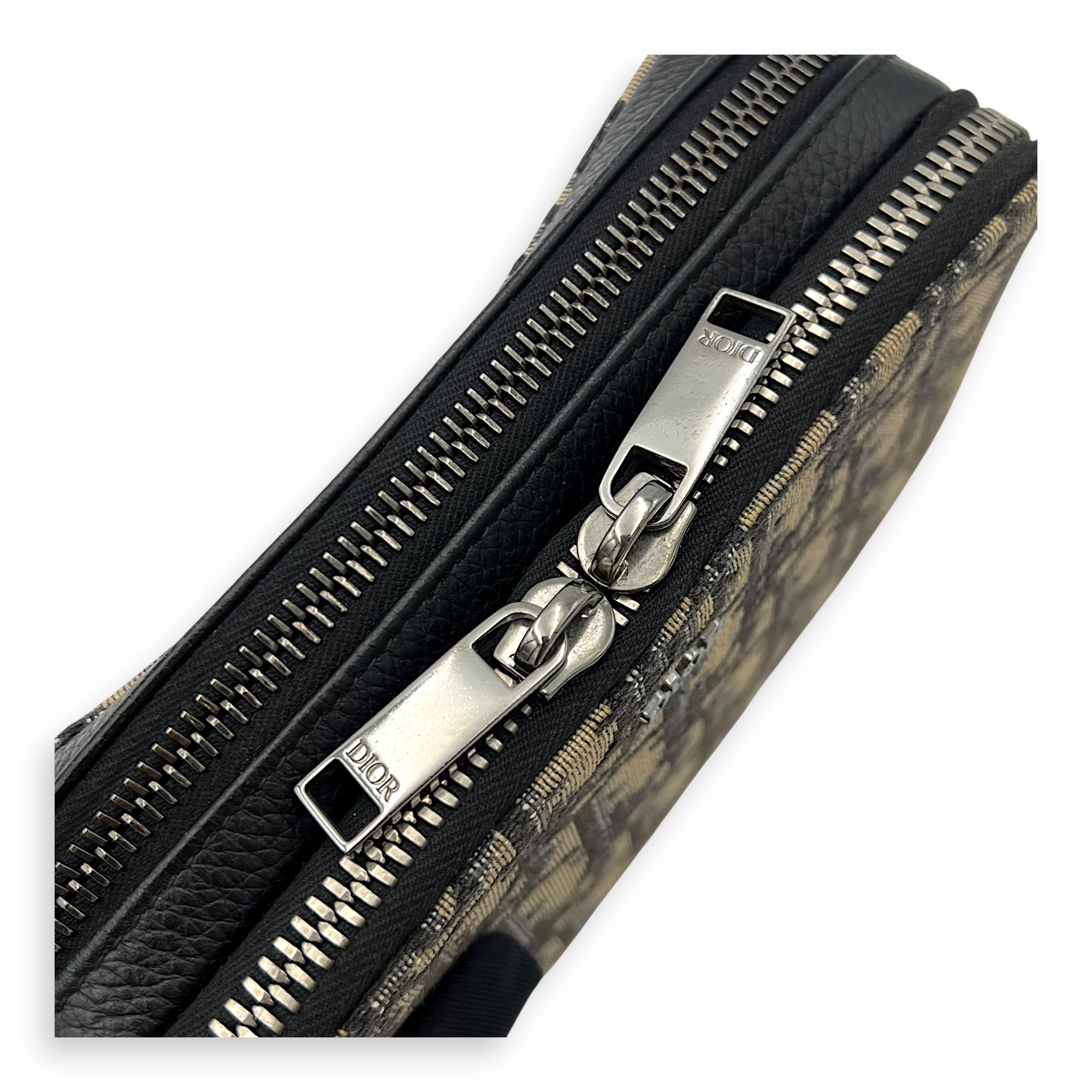 Christian Dior Oblique Mini Blue Camera Bag in Jacquard, Silver hardware_7