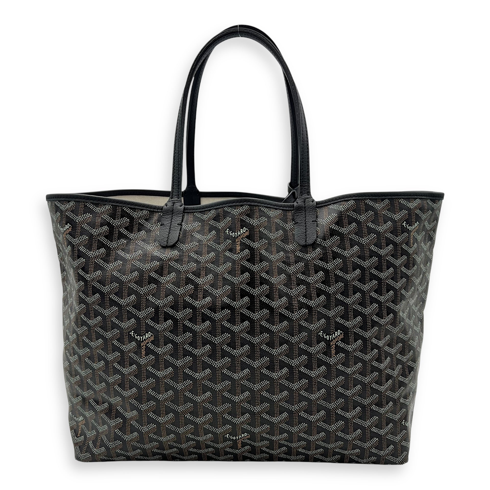 Goyard Saint Louis Tote Bag PM Black in Coated Canvas, Silver hardware_1