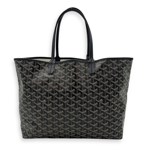 Goyard Saint Louis Tote Bag PM Black in Coated Canvas, Silver hardware_1