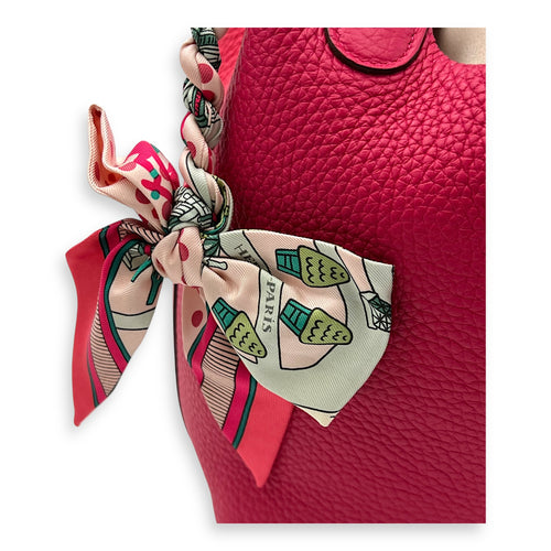 Hermès Picotin Mexican rose/ rouge de coeur in Clemence, Palladium hardware_7