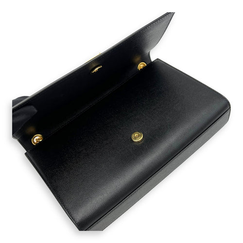 Saint Laurent Kate Black Wallet On Chain in Calfskin, Gold hardware_7