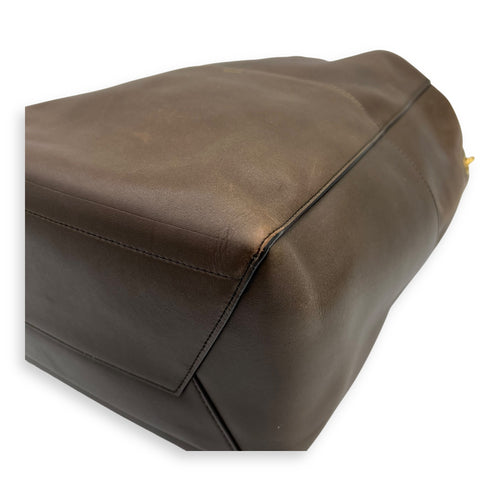 Celine Sangle Shoulder Bag Brown in Calfskin, Gold hardware_7