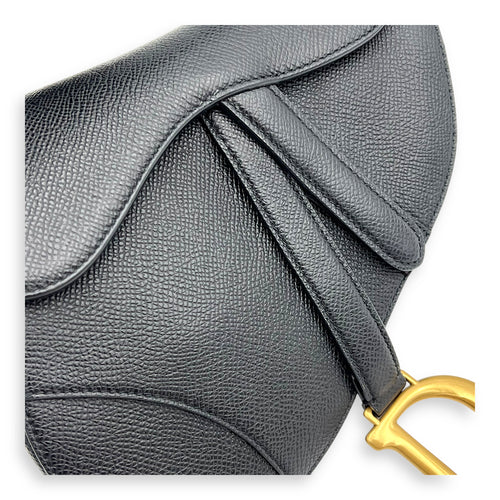 Christian Dior Saddle Mini Black Top Handle Bag in Calfskin, Gold hardware_7
