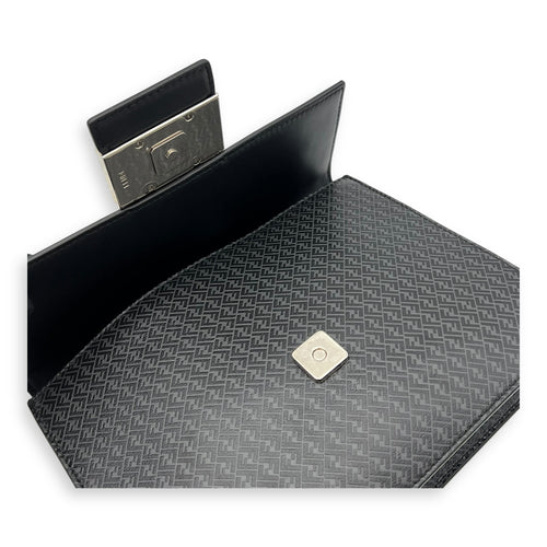 Fendi Baguette Crossbody Bag Grey in Calfskin, Silver hardware_7