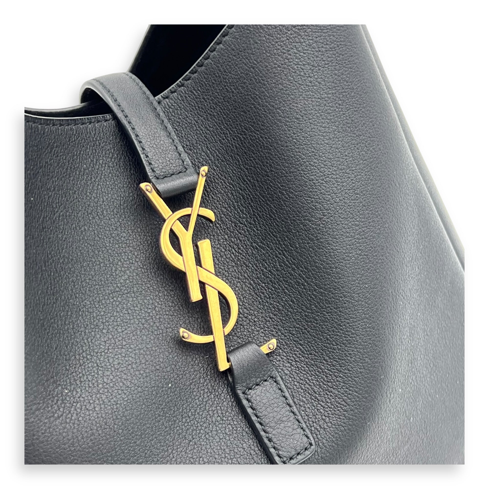 Saint Laurent Le 5 A 7 Shoulder Bag Black in Calfskin, Silver hardware_7