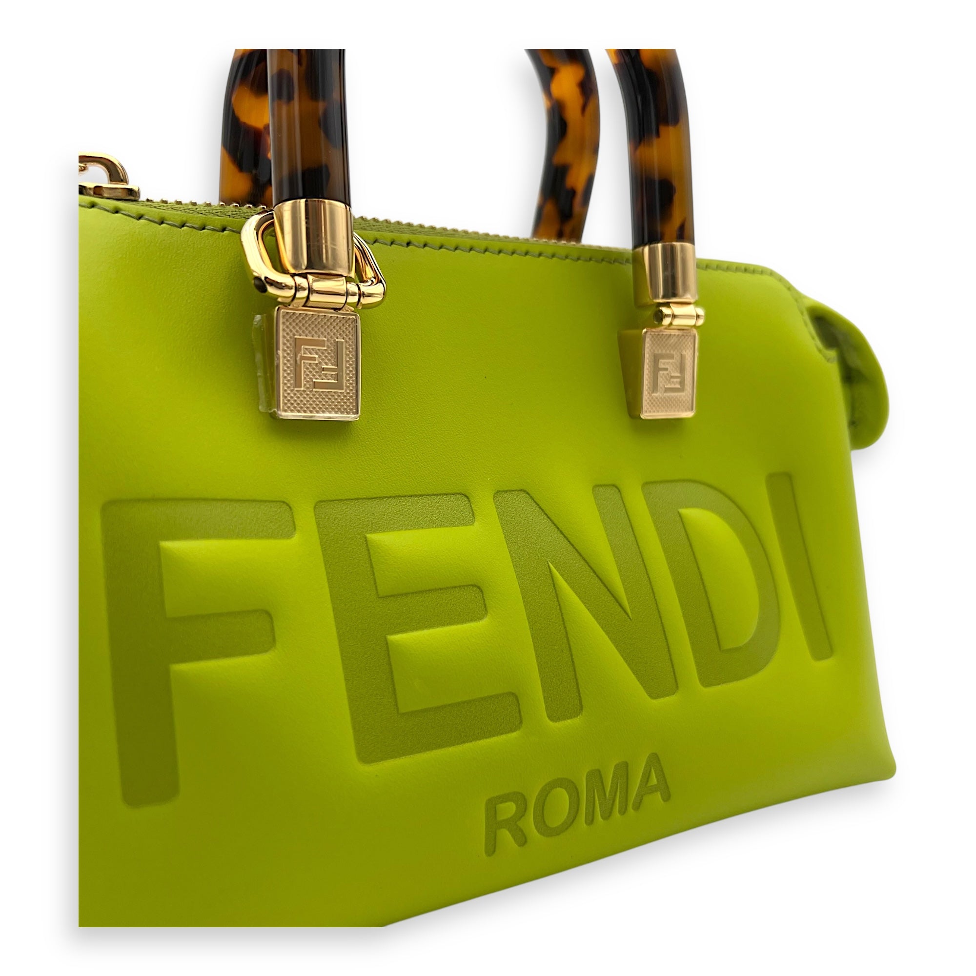 Fendi By The Way Mini Wasabi Green Top Handle Bag in Calfskin, Gold hardware_7
