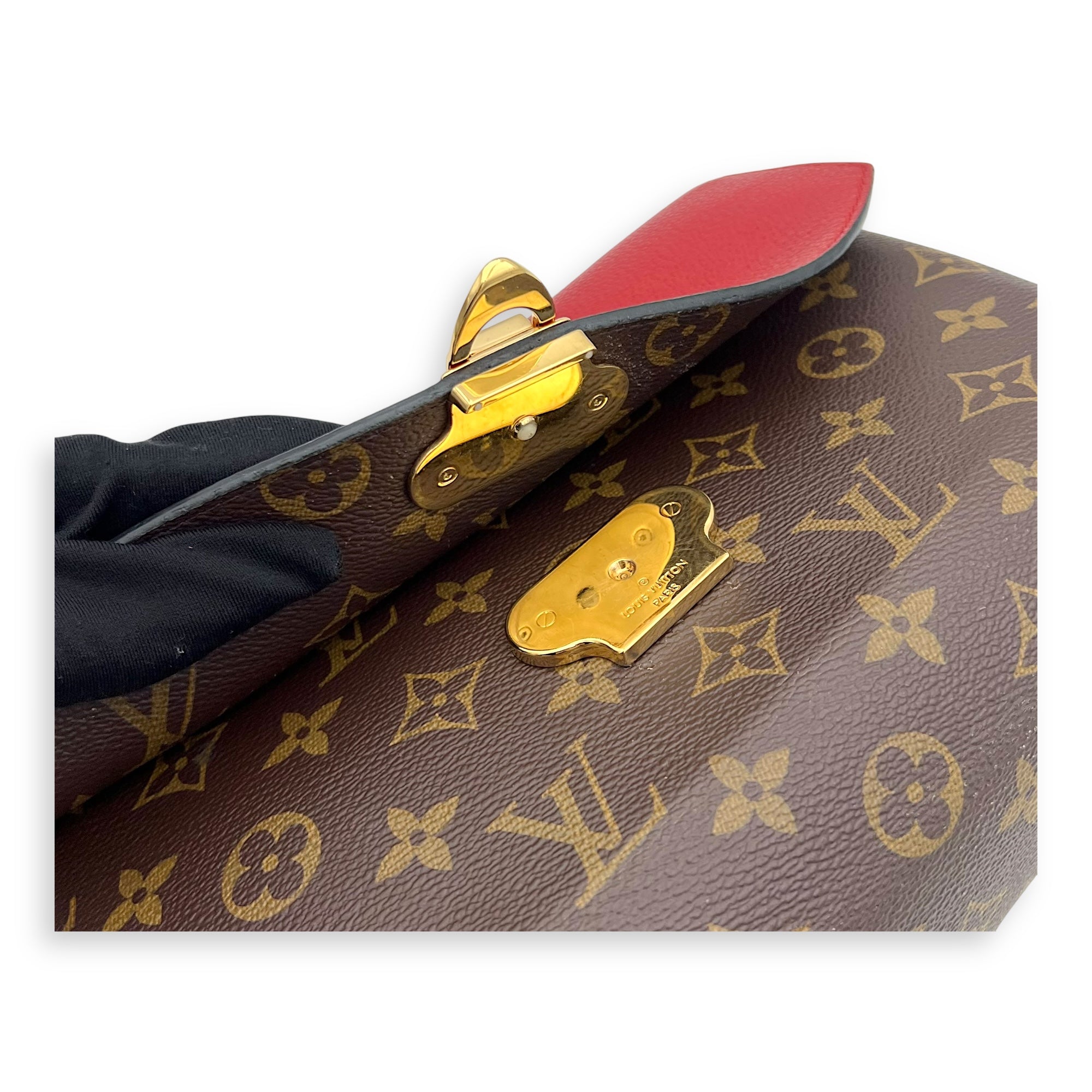 Louis Vuitton Saint Placide Crossbody Bag Brown in Monogram Coated Canvas, Gold hardware_7