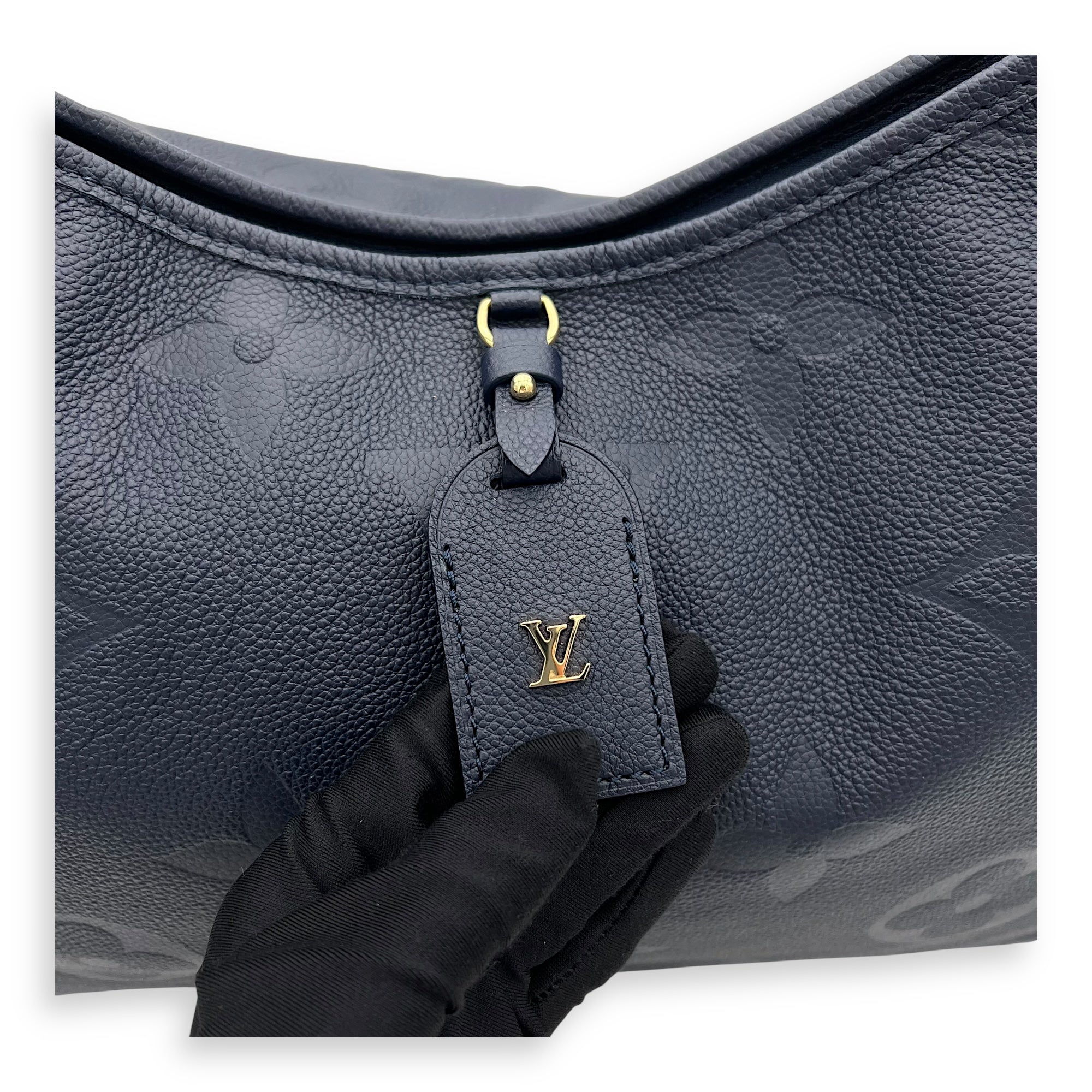 Louis Vuitton Carryall MM Blue Shoulder Bag in Empreinte Leather, Gold hardware_7