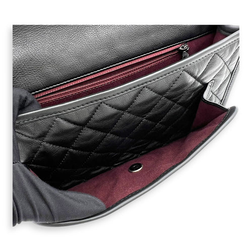 Chanel French Riviera Black Shoulder Bag in Calfskin, Gunmetal hardware_7