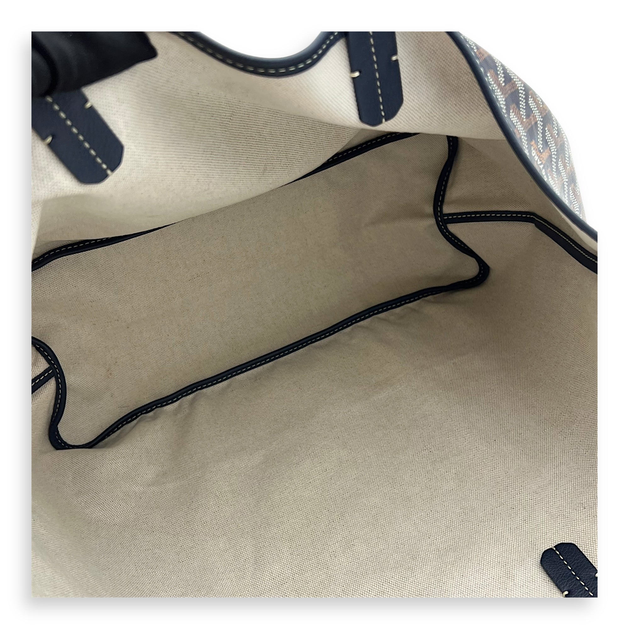 Goyard Saint Louis Tote Bag PM Blue in Coated Canvas, Silver hardware_7