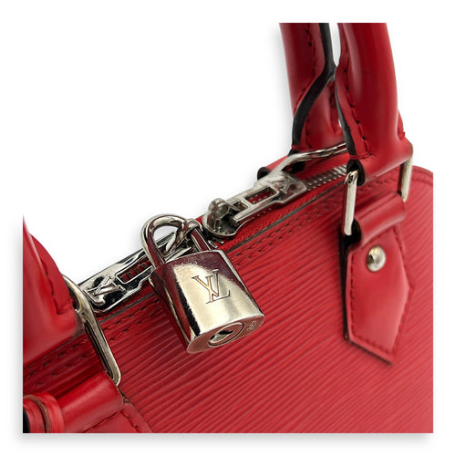 Louis Vuitton Alma Top Handle Bag BB Red in Epi Leather, Silver hardware_7