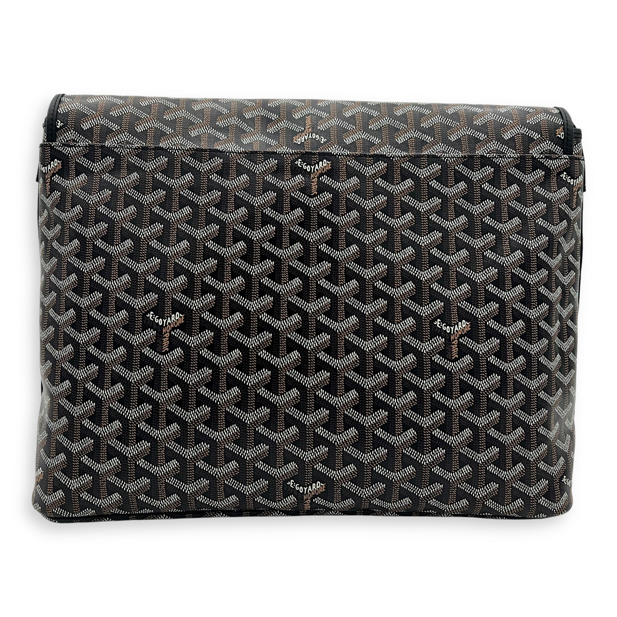 Goyard Capetien Messenger MM Black in Coated Canvas, Silver hardware_2