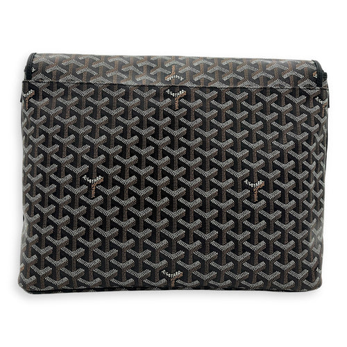 Goyard Capetien Messenger MM Black in Coated Canvas, Silver hardware_2