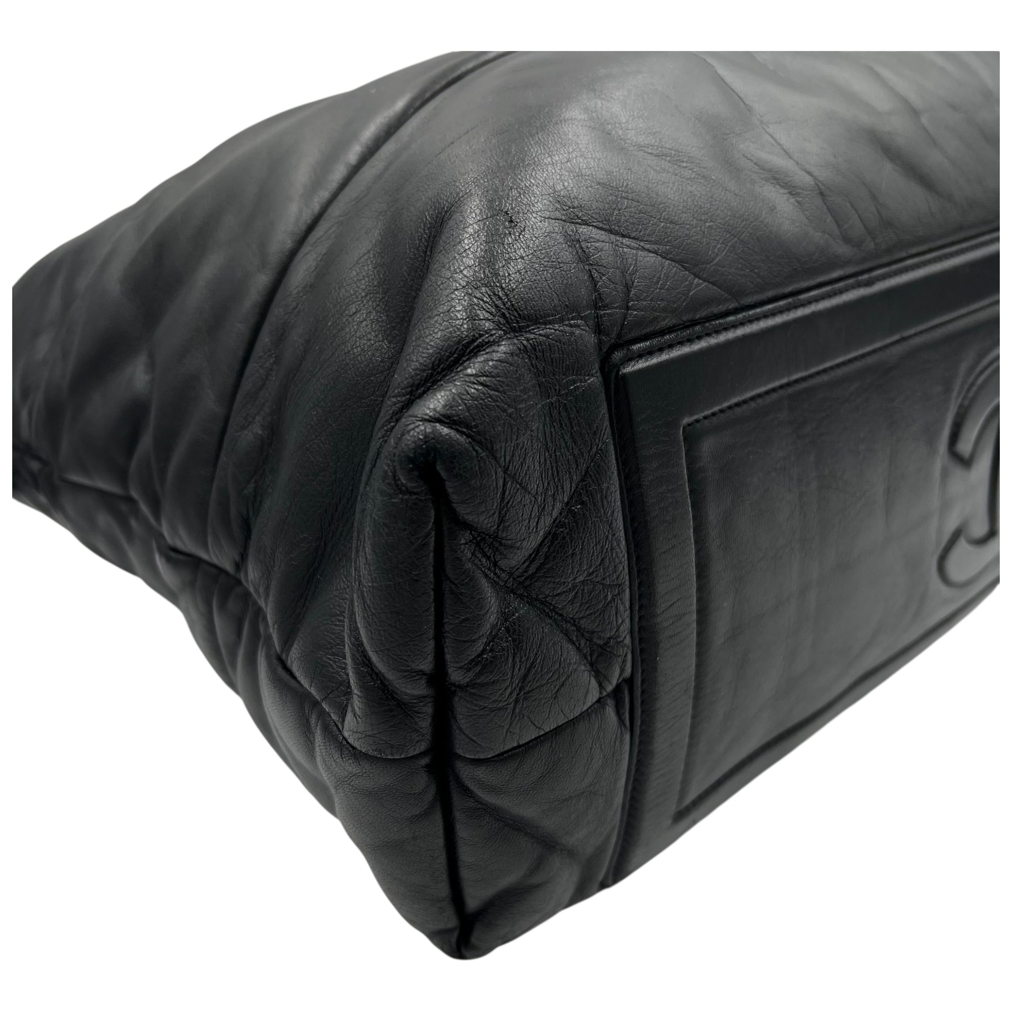 Chanel Coco Cocoon Shoulder Bag Black in Calfskin, Silver hardware_6