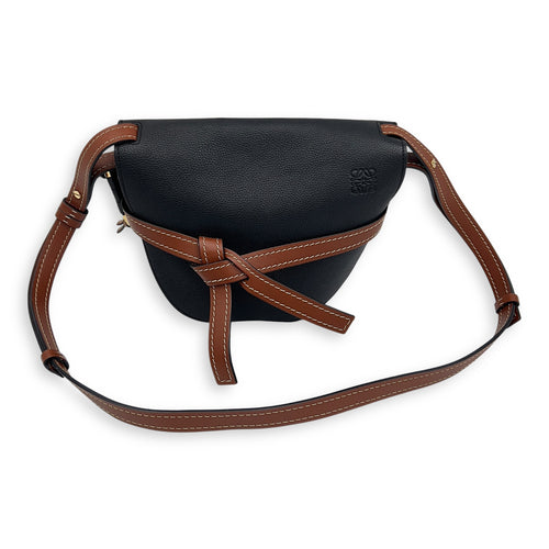 Loewe Gate Crossbody Bag Black in Calfskin, Gold hardware_5