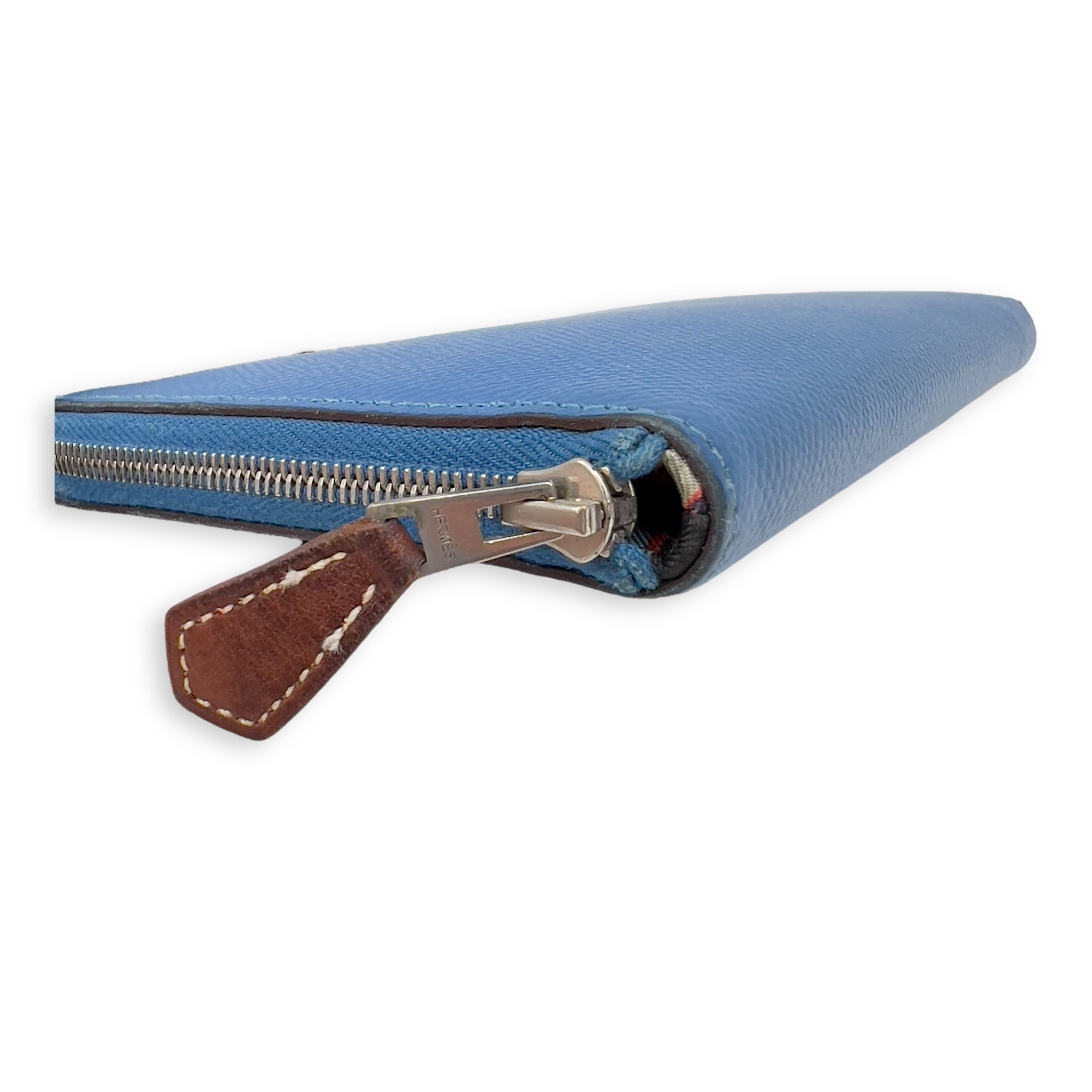 Hermès Silk In Blue in Epsom, Palladium hardware_7