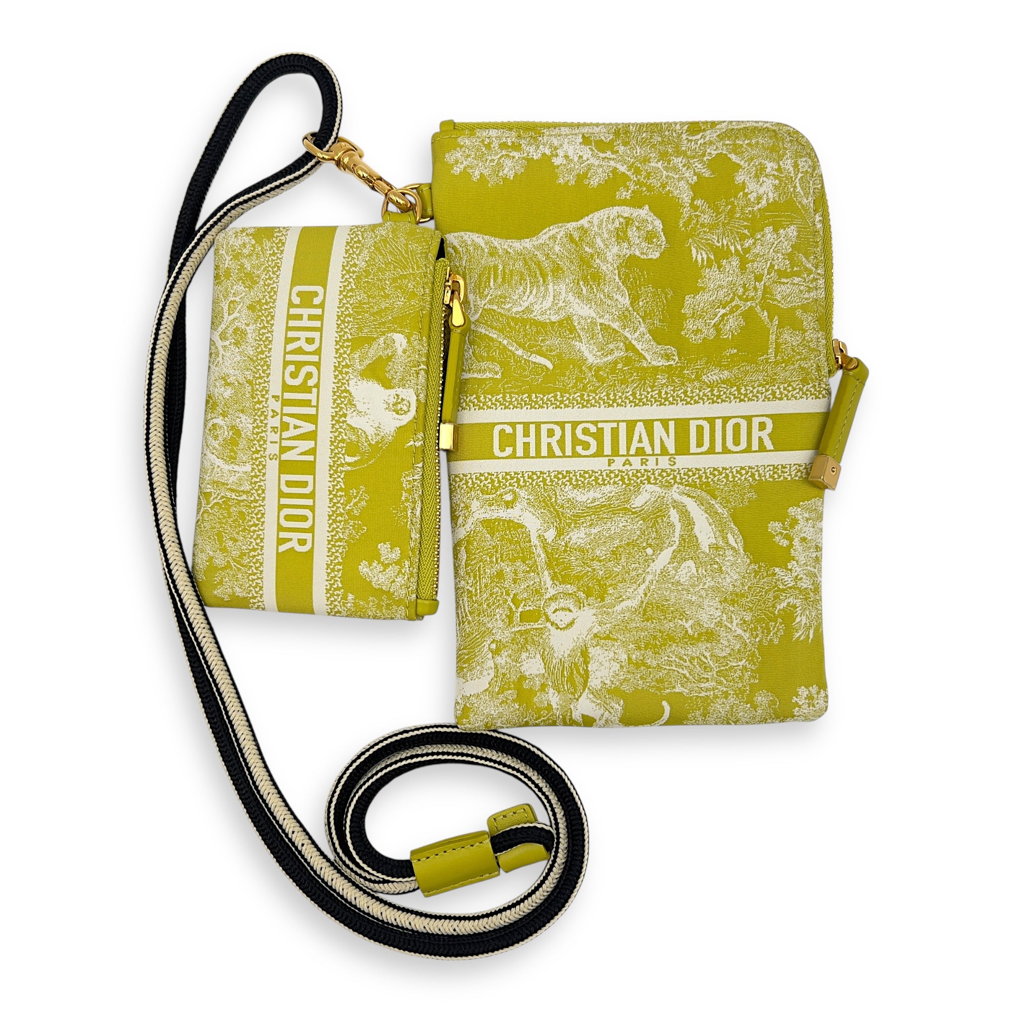 Dior Travel Green Multifunctional Pouch in Calfskin, Gold hardware_5