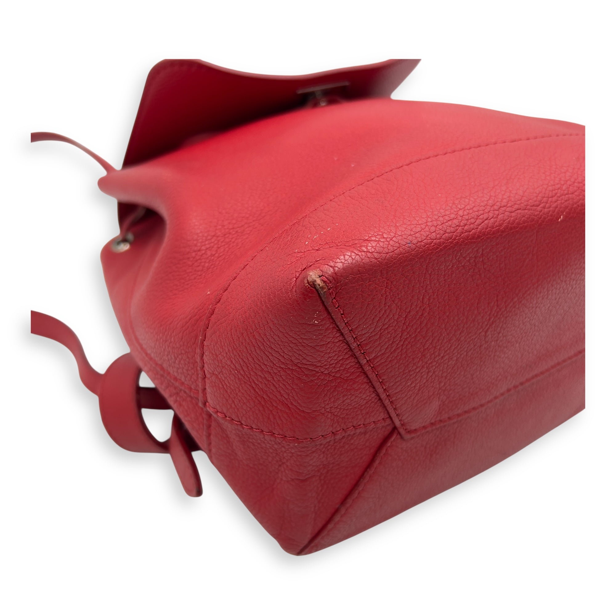 Louis Vuitton Lock Me Backpack Red in Taurillon Leather, Silver hardware_7