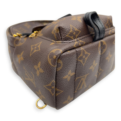 Louis Vuitton Palm Springs Mini Brown Backpack in Monogram Coated Canvas, Gold hardware_7