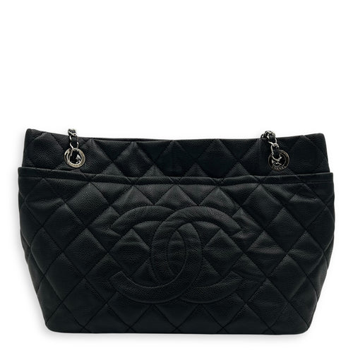 Chanel CC Tote Bag Black in Caviar Leather, Silver hardware_7