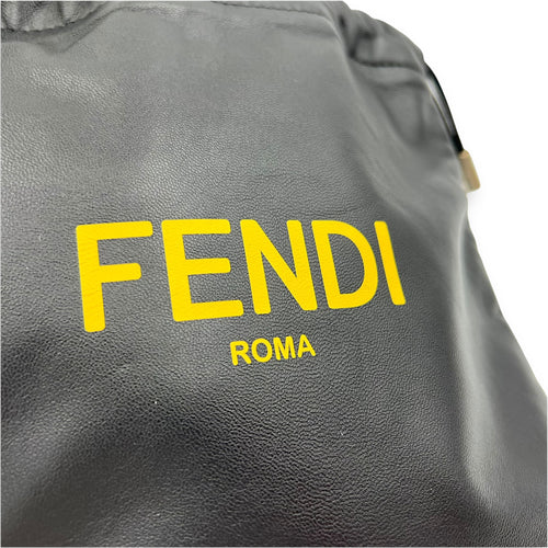 Fendi Logo Black Crossbody Bag in Calfskin, Silver hardware_7