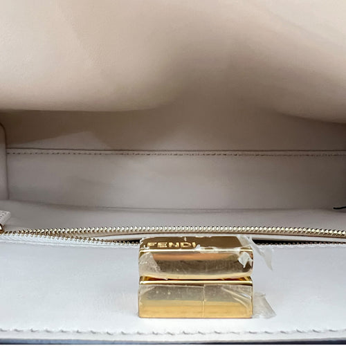Fendi Peekaboo Top Handle Bag Essentially Beige in Calfskin, Gold hardware_7