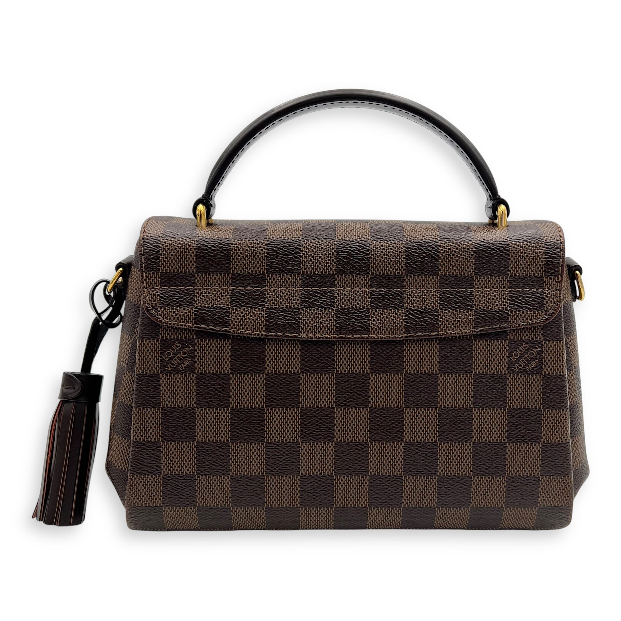 Louis Vuitton Croisette Top Handle Bag Brown in Coated Canvas, Gold hardware_2