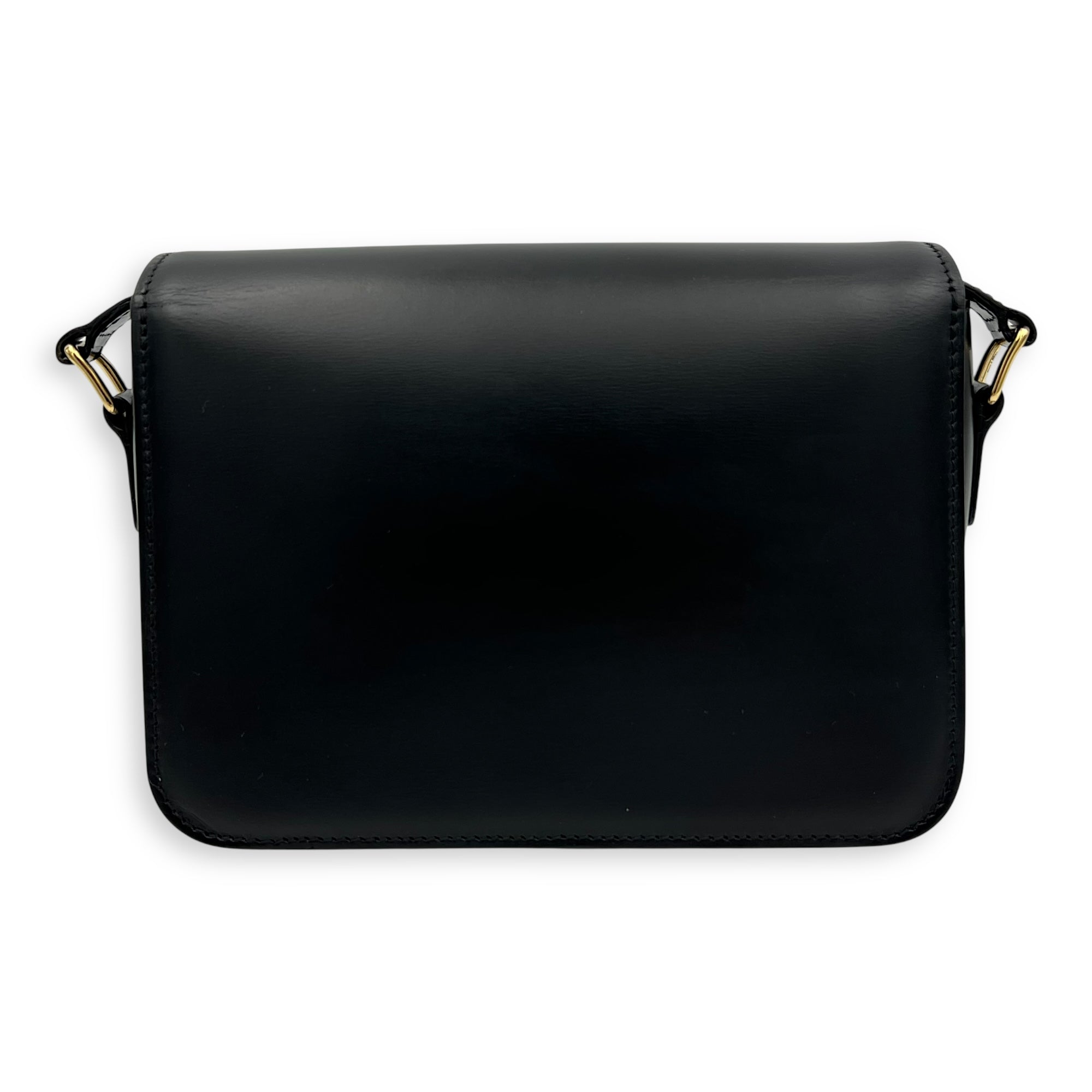 Celine Teen Crossbody Bag Black in Box Calfskin, Gold hardware_2