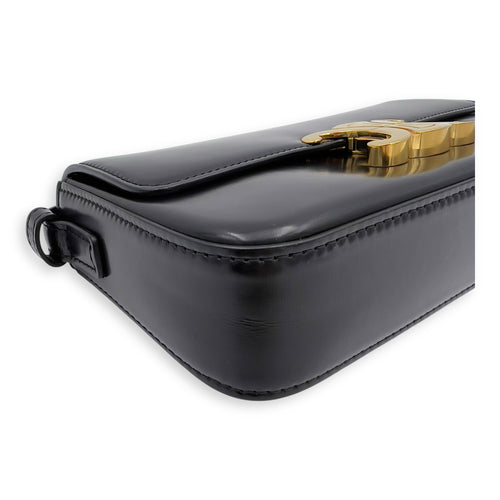 Celine Triomphe Claude Black Shoulder Bag in Calfskin, Gold hardware_9