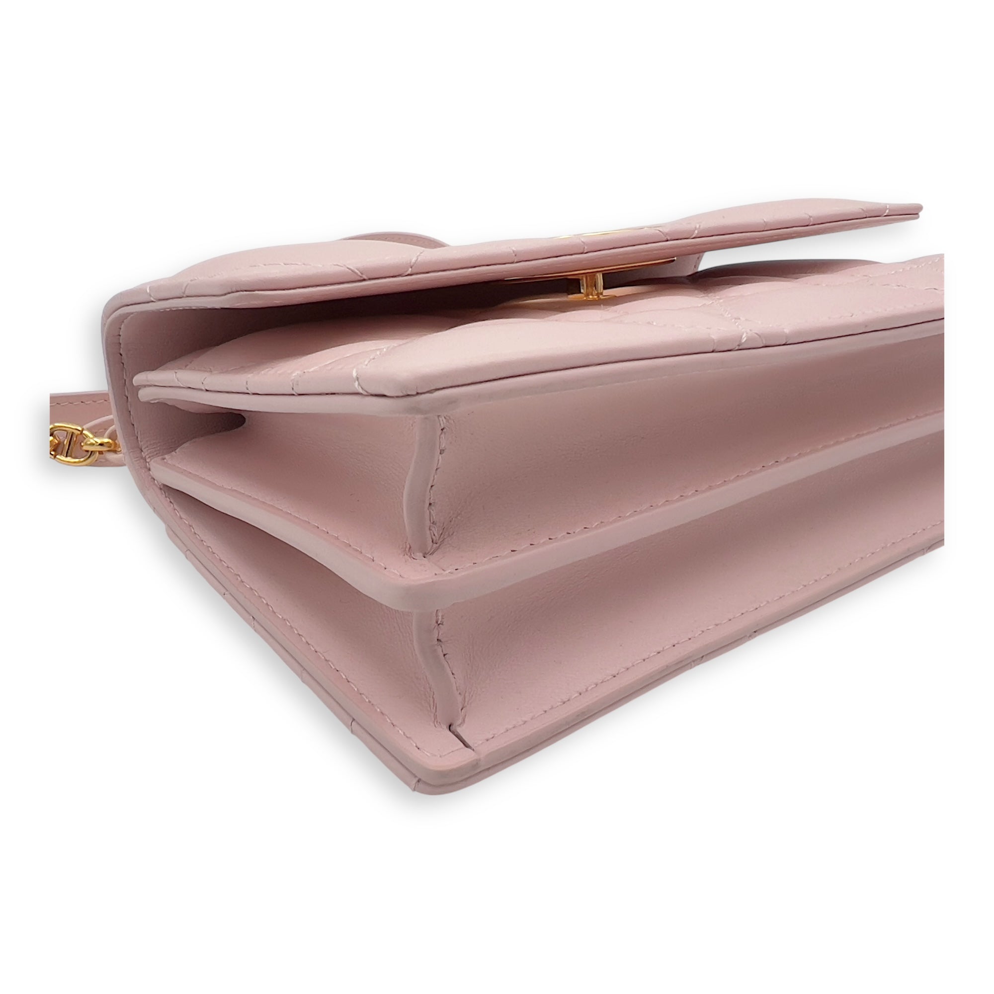 Dior Miss Caro Shoulder Bag Pink in Lambskin, Gold hardware_7