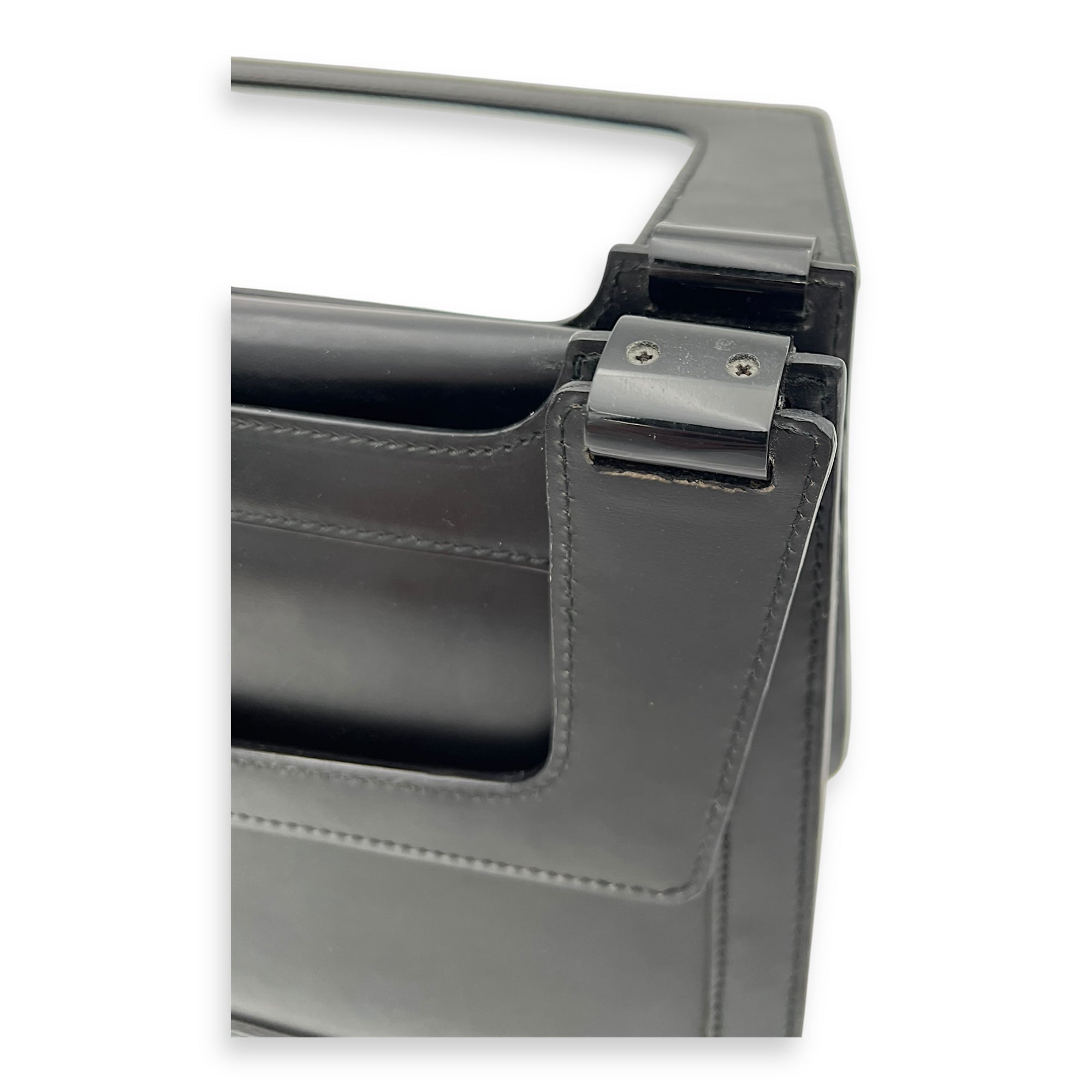 Loewe Vintage Top Handle Bag Black in Calfskin, Silver hardware_5