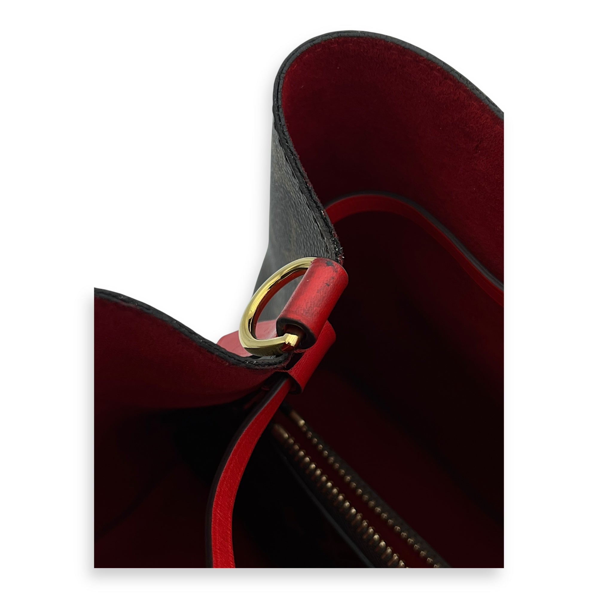Louis Vuitton NeoNoe Crossbody Bag Brown in Monogram Coated Canvas, Gold hardware_5