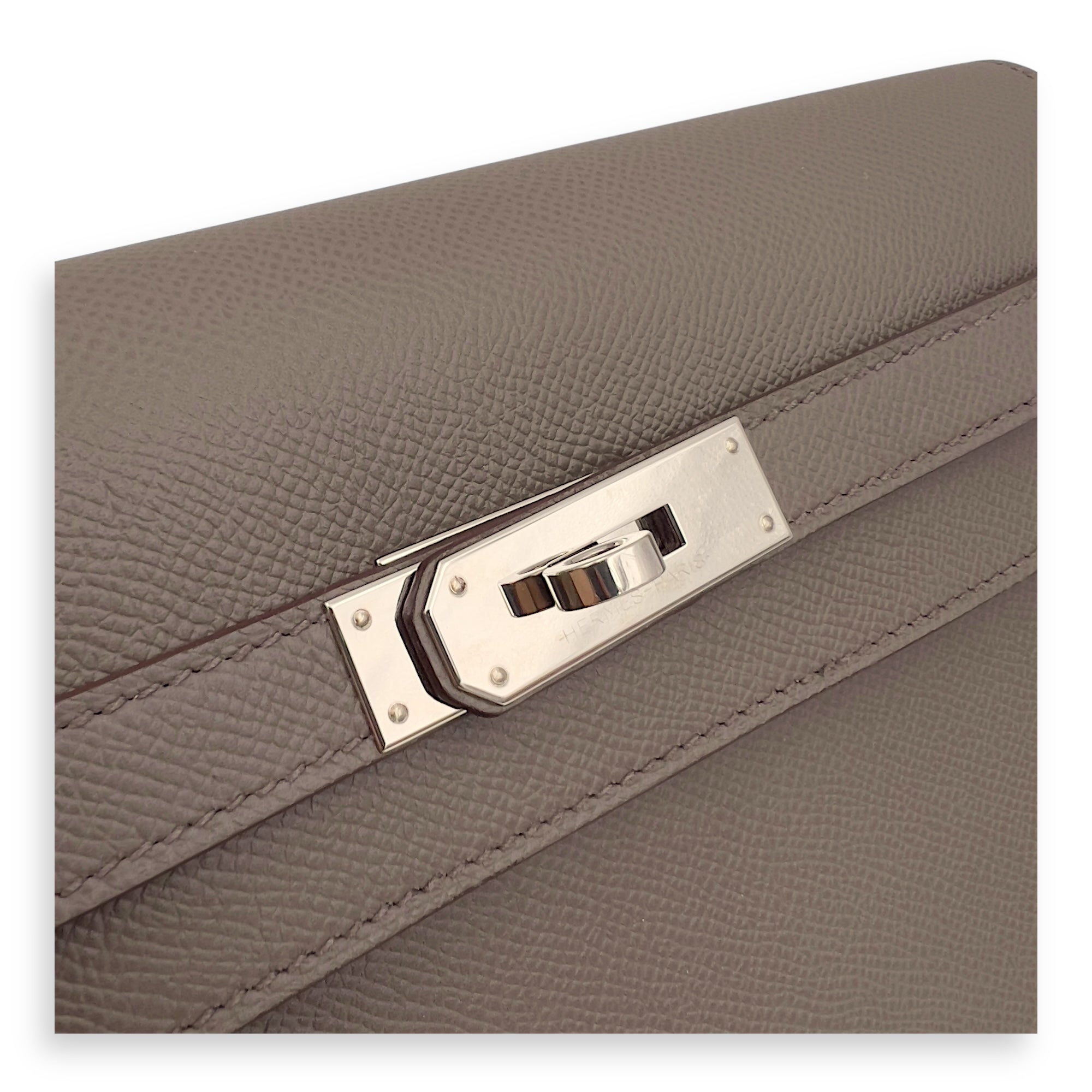 Hermès Kelly Depeches 25 Taupe Clutch in Epsom, Palladium hardware_9